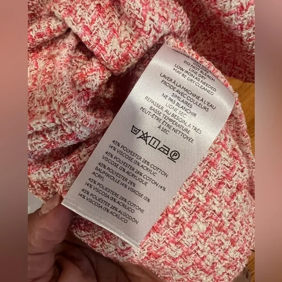 NWT - ANTHROPOLOGIE - Women Maeve Pleated Mini Dress - Size US Large Pink Tweed - Picture 8 of 8